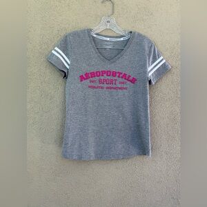Aeropostale sport juniors Gray Tee with Pink Accents
